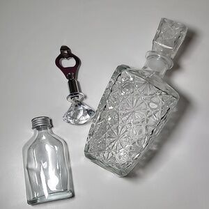 3/$30 Decanter Flask Diamond Bottle Opener Bundle Drink Glass Liquor Wine Alcoho